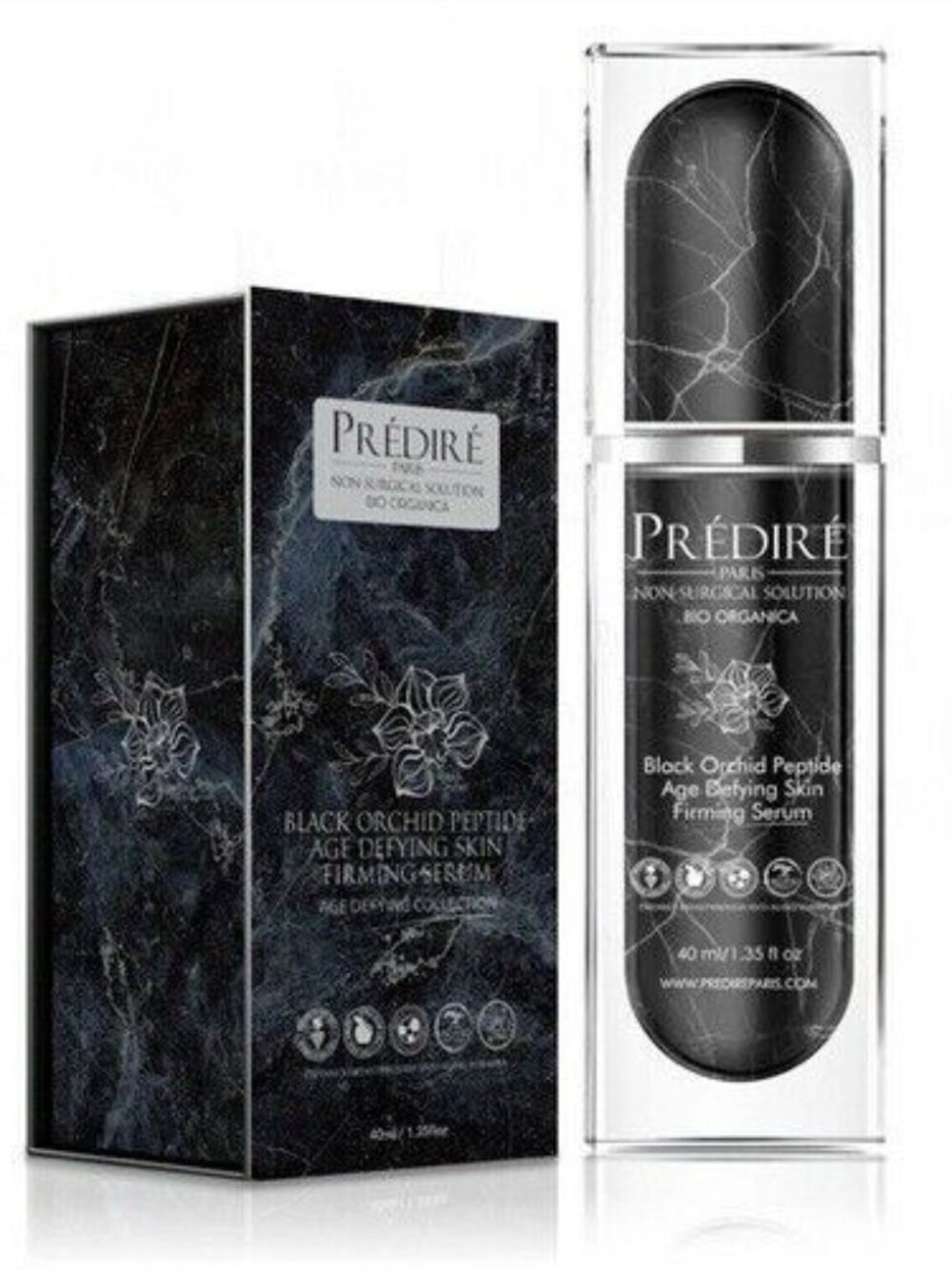 PREDIRE BLACK ORCHID PEPTIDE AGE DEFYING SKIN FIRMING SERUM-1.35 fl oz/40 ml-NEW